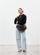 Женская сумка Хобо из структурированной экокожи SAMBAG Коричневая (5502050528) - изображение 5