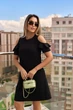 Женское летнее платье с вырезами на рукавах, цвет черный 50-52 - изображение 1
