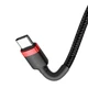 Кабель Baseus Cafule USB-C to USB-C 60W PD2.0/QC3.0 3A 1m Black/Red (CATKLF-G91) - изображение 3