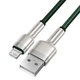 Кабель Baseus Cafule Series Metal USB 2.0 to Lightning 2.4A 2m Green (CALJK-B06) - зображення 3