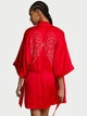 Халат Victoria's Secret Signature Satin Short Piped Robe XS/S Червоний (27318329) - зображення 3