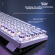 Беспроводная Bluetooth-клавиатура и мышь EWEADN TK950 в стиле панк, проводная, трехрежимная, для офиса и игр, компьютера, ноутбука, ретро-периферия с синими переключателями, 104 клавиши, розовый цвет с белой подсветкой. - изображение 3