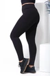 Лосины женские трикотажные на флисе в рубчик утепленные skinny с высокой посадкой весенние осенние зимние G&M M-3072-VR-006.1 58 Размер цвет Черный - изображение 7