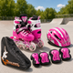 Комплект дитячих роликів Scale Sports Pink розсувні + захист + шолом (34-37) - зображення 1