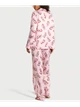 Жіноча піжама (Штани + Сорочка) Victoria's Secret (287117967852) Signature Satin Long Pajama Set L рожева - зображення 2