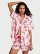 Жіноча піжама (Шорти + Сорочка) Victoria's Secret (299587916452) Signature Satin Short Pajama Set M рожева - зображення 1