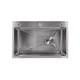 Мийка для кухні інтегрована Lidz Handmade H6845 Brushed Steel 3,0/1,0 мм LDH6845BRU49455 - зображення 3