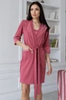 Хлопковый халат с кружевом Хк1002 Коралловый, 3XL - изображение 1