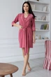 Хлопковый халат с кружевом Хк1002 Коралловый, 3XL - изображение 4