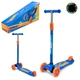 Детский самокат Hot Wheels MAXI Країна іграшок 56 см четырехколесный синий для мальчика с подсветкой колес BH2617 - изображение 2