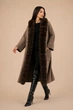 Женское пальто Fashion one size коричневое ж46 - изображение 3