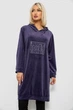 Туніка жіноча однотонна велюрова, колір синій, L-XL, 257R338 - зображення 1