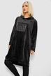 Туника женская однотонная велюровая, цвет черный, L-XL, 257R338 - изображение 3