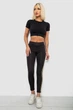 Лосины женские однотонные, цвет черно-золотистый, XL-XXL, 214R351 - изображение 2