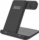 Ładowarka bezprzewodowa Zenwire Foldable X12 3w1 USB-C Qi for Phone, Smartphone, Watch, Headphones TWS Airpods Buds Black (5904507529734) - obraz 1