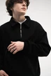 Світшот – Поло на блискавці чоловічий Black 8XL - зображення 3