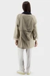 Двокольоровий жіночий плащ casual зі сорочковим коміром та кишенями Basic (бежевий, L), 119674, 119635 - изображение 4
