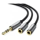 Кабель Ugreen AV123 3.5mm Stereo Audio Splitter Cable with Braid (20cm) Black (10532) - изображение 1