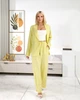 Жіночий класичний лляний костюм (брюки+жакет) Uaclothes 48 Жовтий (like37969-184001361) - зображення 2