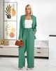 Жіночий класичний лляний костюм (брюки+жакет) Uaclothes 42 Зелений (like37971-184021360) - зображення 3