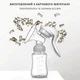 Ручной молокоотсос с бутылочкой для кормления и хранения грудного молока, механический - изображение 7