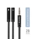 Адаптер ColorWay 3.5 мм - 2х3.5 мм (M/F), 0.28 м, Black (CW-AD-J2FJ) - изображение 4