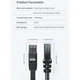 Патч-корд 3м UTP cat 6 RJ45 TopSpeed Ethernet Round Cable Black Essager (EXCWXY-JSC01) - изображение 3