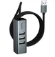 USB-хаб Hoco HB1D 4 в 1 сірий три USB 2.0 RJ45 для ноутбука та комп'ютера алюмінієвий сплав довжина кабелю 1 м - зображення 4