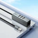 USB-хаб Hoco HB1D 4 в 1 сірий три USB 2.0 RJ45 для ноутбука та комп'ютера алюмінієвий сплав довжина кабелю 1 м - зображення 7