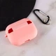 Футляр силиконовый с микрофиброй для Airpods Pro 12.Pink с карабином защита от царапин и ударов - изображение 5