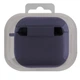Силіконовий футляр з мікрофіброю для AirPods 3 колір темно-синій з карабіном - зображення 3