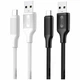 Кабель USB Type-C 3A 1м білий PVC для заряджання та передачі даних модель XO-NB265 - зображення 2