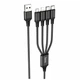 Кабель USB Hoco X76 4 в 1 2A длина 1м Micro USB Lightning Type-C черный ABS пластик - изображение 1