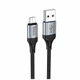 Кабель USB Micro 2.4A 1м чорний нейлон Hoco X102 для заряджання та передачі даних - зображення 1