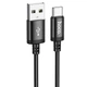 Кабель USB Type-C 3А 1м для заряджання та передачі даних Hoco X89 Wind чорний нейлонова обплетення - зображення 4