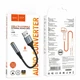 Перехідник Hoco LS36 USB to AUX 3.5mm female 12см чорний з підтримкою мікрофона та управління - зображення 2