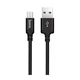 Кабель USB Micro 1м Hoco X14 Times Speed ​​чорний метал текстильна обплетення - зображення 4