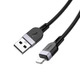 Кабель Hoco X109 3 м USB Lightning 2.4 А силіконовий чорний для заряджання та передачі даних L-подібний - зображення 5