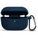 Силіконовий футляр з мікрофіброю для AirPods Pro 08.Dark blue з карабіном. - зображення 4