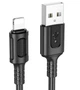 Кабель USB Lightning 2.4A 1м чорний ПВХ Borofone BX111 для заряджання та передачі даних - зображення 6