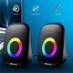Компьютерные колонки 6 Вт 110мм USB AUX черный пластик Kisonli X7 RGB подсветка - зображення 5