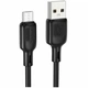 Кабель USB Micro 2.4A 3м силіконовий чорний для заряджання та передачі даних Borofone BX113 - зображення 1