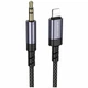 Кабель Aux Borofone BL24 Lightning 1м серый алюминиевый для подключения наушников к iPhone и iPad - изображение 1