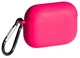 Силіконовий футляр з мікрофіброю для Airpods Pro колір 38.Shiny pink захисний з карабіном - зображення 5