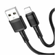 Кабель USB Lightning 1м 2.4А черный Hoco X83 для зарядки iPhone iPad - изображение 1