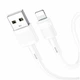 Кабель USB Lightning Hoco X83 1м 2.4А білий для зарядки iPhone iPad із ПВХ із мідним сердечником - зображення 1