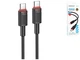 Кабель USB Type-C to Type-C 60W 1м 3A чорний PVC Borofone BX110 - зображення 6