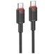 Кабель USB Type-C to Type-C 60W 1м 3A чорний PVC Borofone BX110 - зображення 7