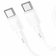 USB кабель Hoco X83 60Вт 1м Type-C to Type-C білий для заряджання та передачі даних - зображення 1