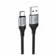 Кабель USB Type-C 3A 1м чорний нейлонова обплетення Hoco X102 для заряджання та синхронізації - зображення 1